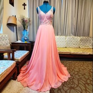 NWT Let's Blush Pink Evening Gown Dress Size XS